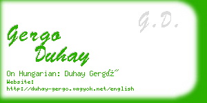 gergo duhay business card